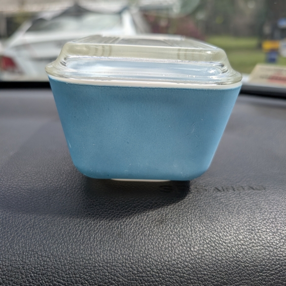 Vintage Blue Glass Storage Container - Picture 2 of 8